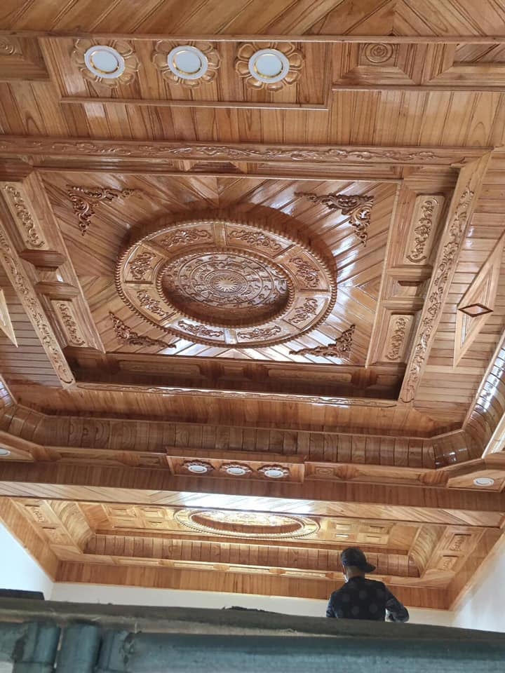 thi công trần gỗ xoan tại Lạng Giang Bắc Giang 